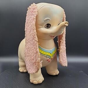 Edward Mobley Co Rajah Elephant 1962 Squeaker Toy Arrow Rubber Plastic Vintage